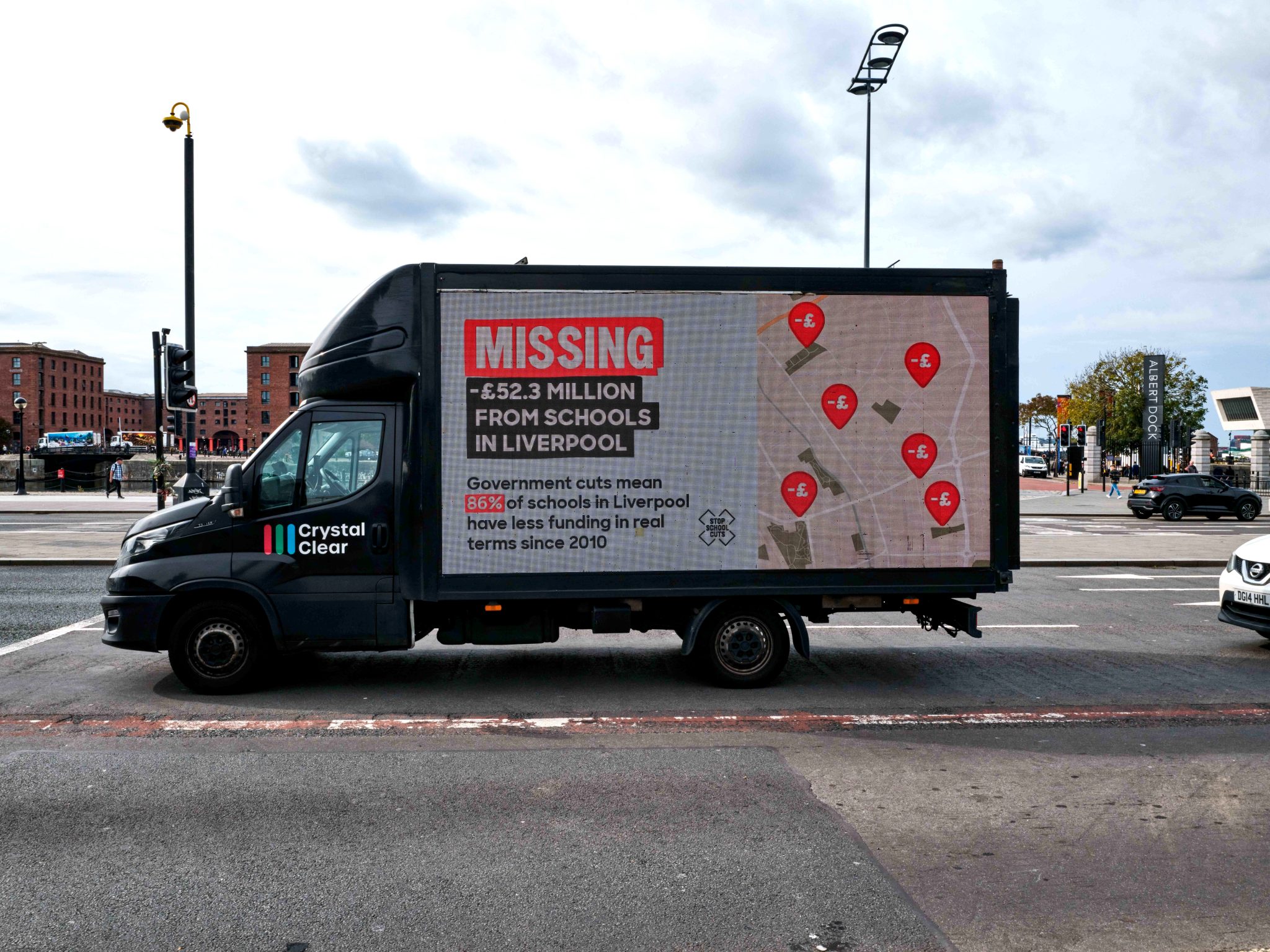 One of the ad vans in Liverpool.